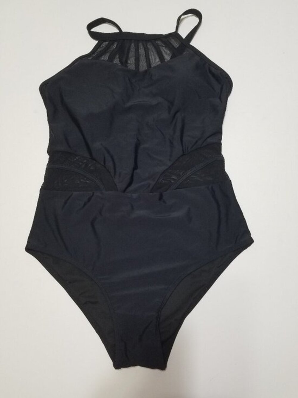 NWT Holipick Mesh One Piece Swimsuit Black Size L